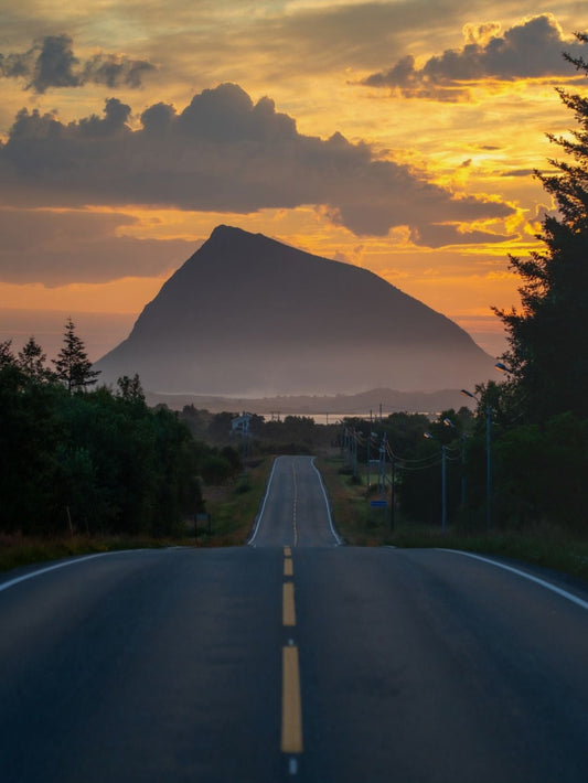 Sunset Mountain Road in Norway