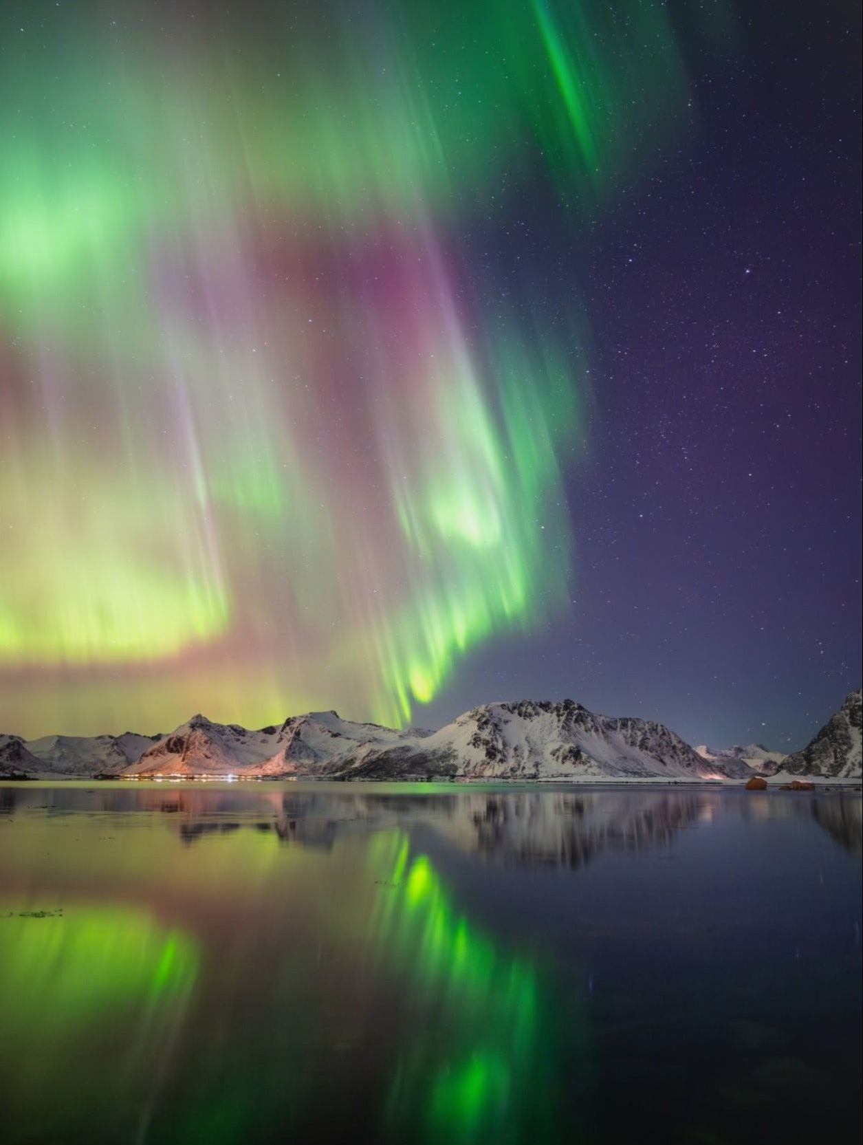 Aurora Lofoten Night Scene